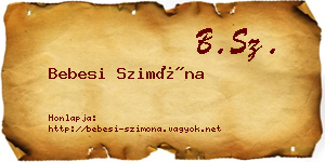Bebesi Szimóna névjegykártya